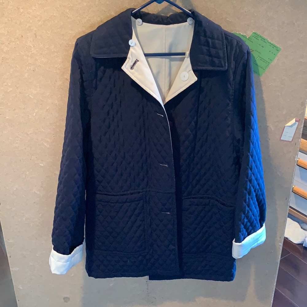 Navy & cream reversible jacket medium